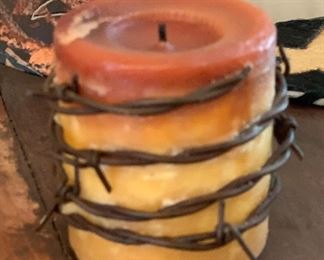 3pc Lot Western Coyote/Barbed Candle/Hide Coaster			AH123