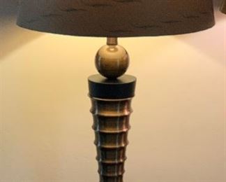 2pc Bronze Metal Cone & Ball Lamps PAIR	32.5in H x 14.5in Diameter		AH143