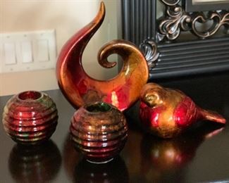 4pc Red ceramic Decor Pieces			AH148