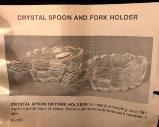 Princess house crystal spoon & fork holder $20