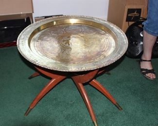 Brass table with stand