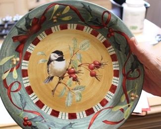 Christmas bird plate--Online Auction maybe available at the sale