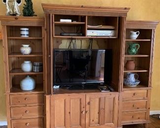 TV Flat Screen-Pottery                              Entertainment Center-Not For Sale              