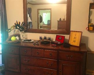 regal dresser with beehive-hairdo mirror