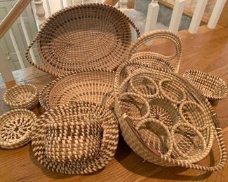 LARGE collection of vintage Charleston Gullah Baskets