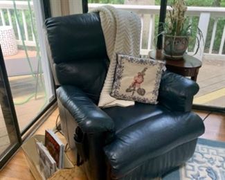 Navy Blue leather BarcaLounger...lifting chair/recliner