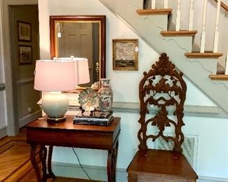 Carved maple chairs, Rose Medallion, Antique Desk...this place is awesome!