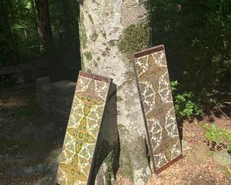 Old Spanish tiles made into outdoor wall hangings!