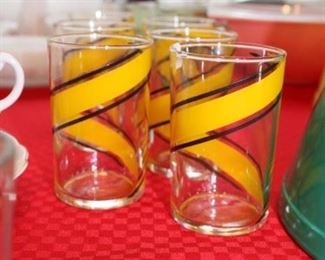 6 vintage juice glasses