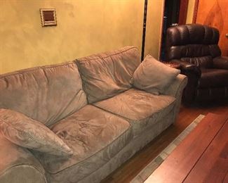 Taupe Microsuede Sofa