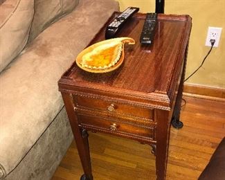 vintage table and retro ashtray