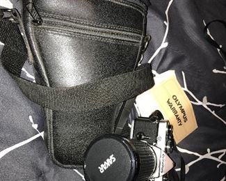 Olympus 35mm camera with zoom lens and case