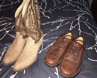 Justin boots size 10 men and Docker shoes