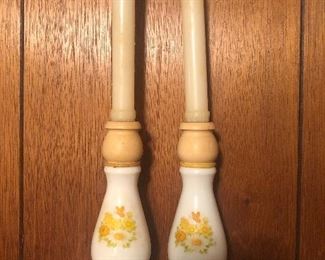 Pair of Avon Buttercup Candlesticks/Cologne holder.  These are so precious..... 