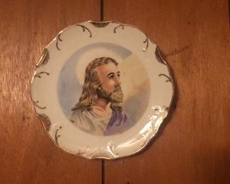 Jesus Plaque w/gold trim - Vintage