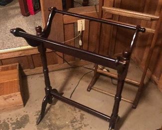 Quilt Rack. All of the quilts that you buy need a home. You have a shoe rack, a towel rack, a coat rack.... Gosh Doggie... Give your quilts their own rack!