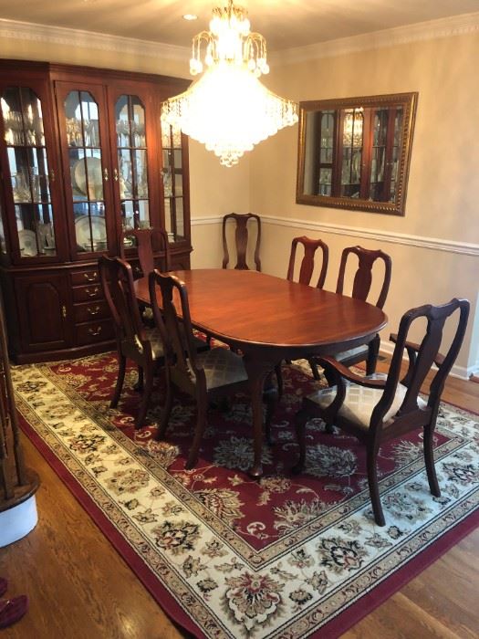 $3,000  - Henkel Harris Dining room set - Table, Chairs, and China Cabinet