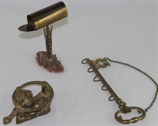 Antique Kissing Couple Door Knocker, Metal Art Mail Box and Solid Brass "Key" Holder