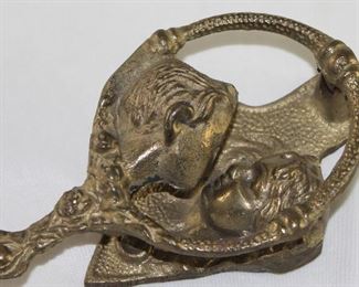 Antique Solid Brass "Kissing Couple" Door Knocker