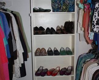 Closet showing shoes, and more shoes