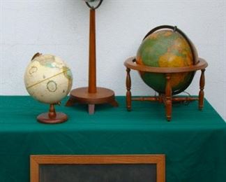 Three Globes, Chalkboard (Cramm's Lighted Globe 85)