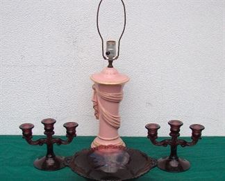 Amethyst Glass Set, Pink Lamp 25