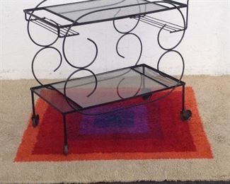 Bar Cart Smoked Glass ( 175)- Carpet Not Available