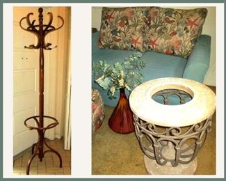 Coat Rack and Table Base; Has Substantial Glass Top