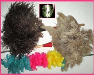 Feather Dusters, One with Original Label stating they are Texas Feathers