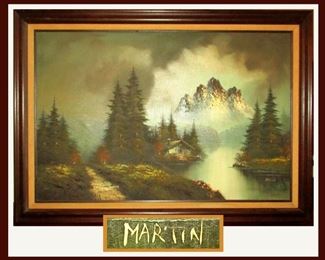 Large Oil Painting Signed Martin