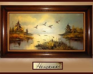 Large Signed Hendricks Oil Painting