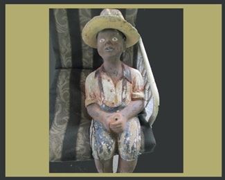 Large Old Cement Lawn Child with broken feet
