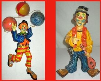 Pair of Papier Mache Clowns