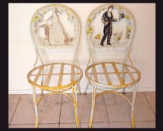Pair of Very Cute Small Metal Chairs