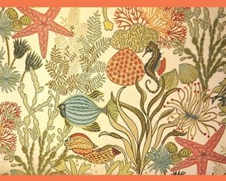 Close Up of Tropical Fabric on Living Room Furniture
