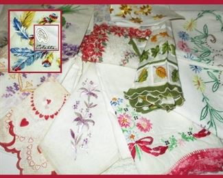 Vintage Hankies and Pillow Cases