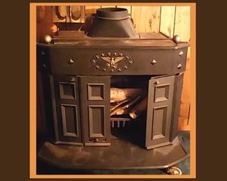 Wood Burning Stove with Eagle Motif