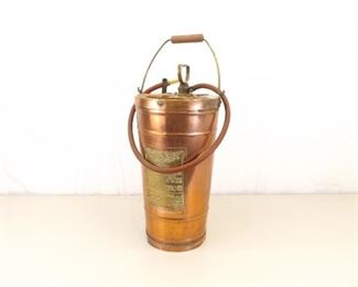 Antique Lofstrand Copper and Brass Hand Pump Fire Extinguisher