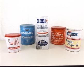 Lot of 6 Genuine 1950's etc. Advertising Tins