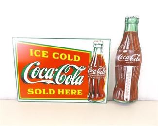 WORKING Pressed Metal Coca-Cola Thermometer and Coke Store Sign