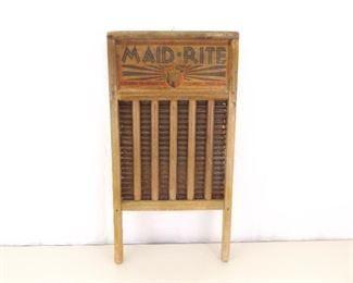 Antique Maid-Rite Wood Washboard