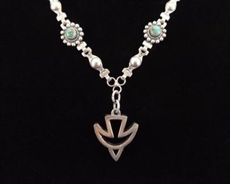 .925 Sterling Silver JAMES AVERY Dove Pendant Turquoise Blossom Necklace