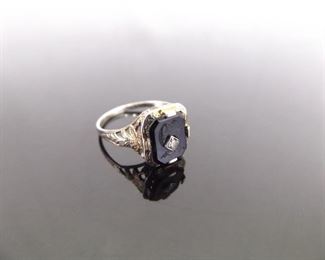 14k White Gold Antique Shriners Ring Size 4