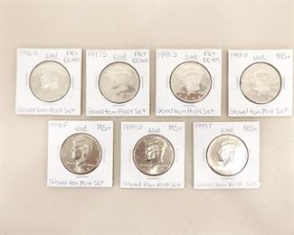 Lot of 7 High Grade U.S. Mint Kennedy Half Dollars