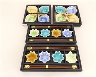 New in Box 8 Person Asian Themed Serving Sets