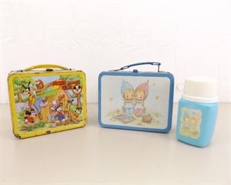 2 Vintage Metal Lunch Boxes
