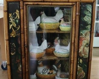 Painted Bamboo Corner Shelf