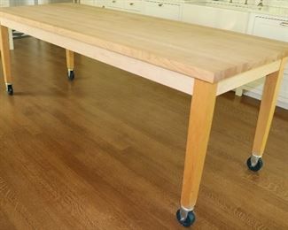 Several custom butcher block tables