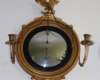 Antique giltwood bullseye mirror (one of several available)