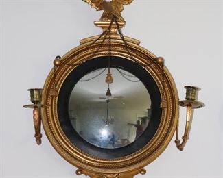 Antique giltwood bullseye mirror (one of several available)
